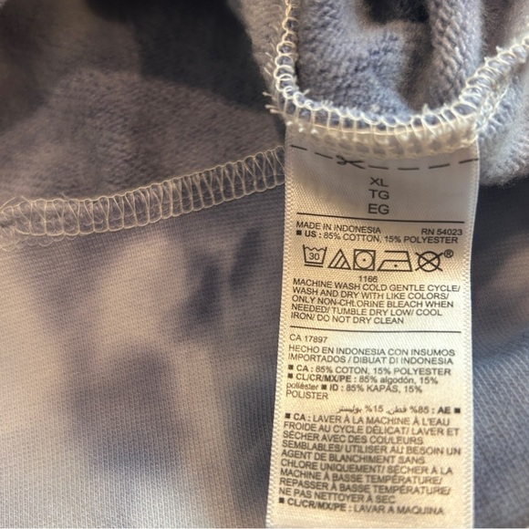 Old Navy Blue Tie Dye Oversized Sweater with Fitted Sleeves Unique Dye SZ XL - Picture 5 of 8